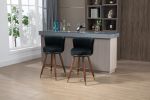COOLMORE Counter Height Bar Stools Set of 2 for Kitchen Counter Solid Wood Legs with a fixed height of 360 degrees
