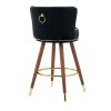 COOLMORE Counter Height Bar Stools Set of 2 for Kitchen Counter Solid Wood Legs with a fixed height of 360 degrees