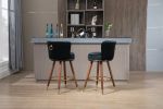 COOLMORE Counter Height Bar Stools Set of 2 for Kitchen Counter Solid Wood Legs with a fixed height of 360 degrees