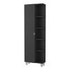 Los Angeles Linen Cabinet, Five Shelves, One Cabinet, Divisions