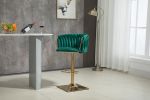 COOLMORE Vintage Bar Stools with Back and Footrest Counter Height Dining Chairs 2PC/SET