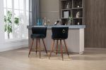 COOLMORE Counter Height Bar Stools Set of 2 for Kitchen Counter Solid Wood Legs with a fixed height of 360 degrees