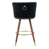 COOLMORE Counter Height Bar Stools Set of 2 for Kitchen Counter Solid Wood Legs with a fixed height of 360 degrees