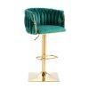 COOLMORE Vintage Bar Stools with Back and Footrest Counter Height Dining Chairs 2PC/SET